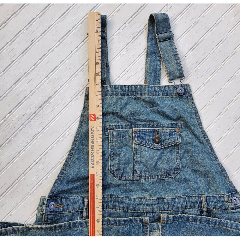 Denim Dress Long Y2K Retro Loose Fit Bib Apron Style Overall Size XL - Picture 3 of 7